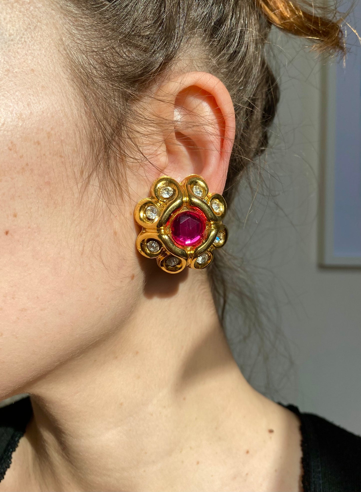 Boucles résine roses