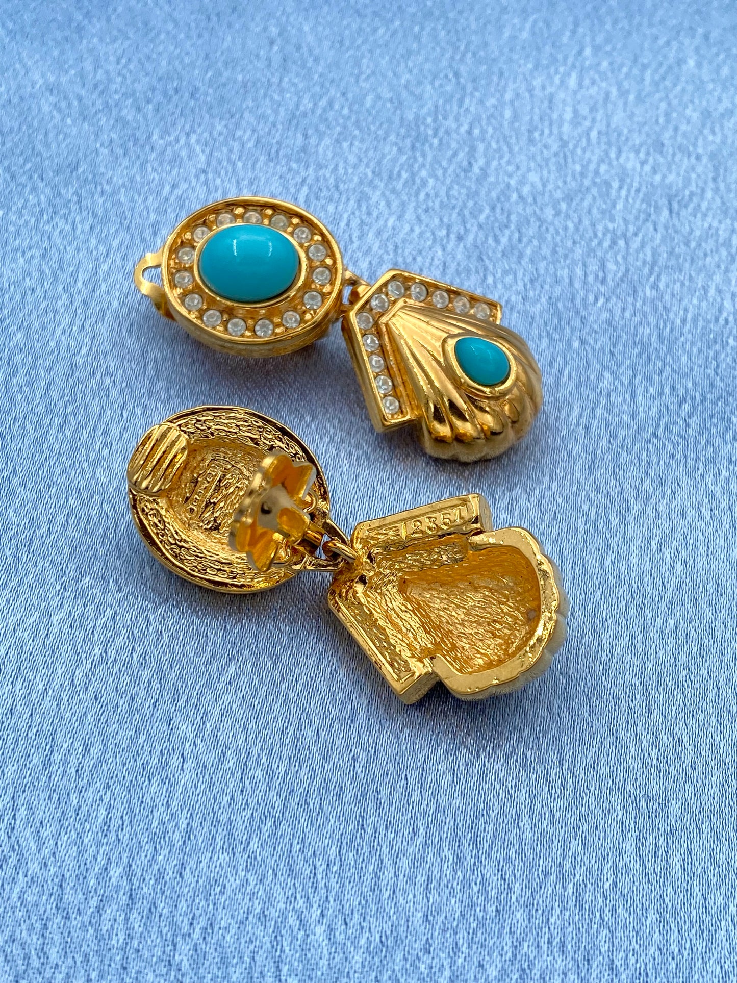 Clips turquoise "Carven"