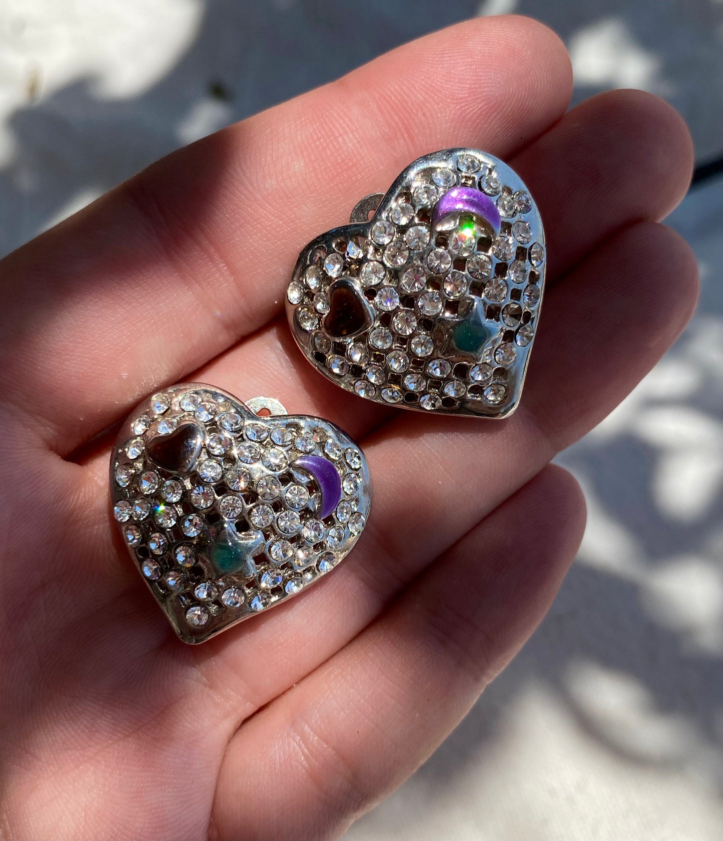 Boucles clips coeur ultra lumineuses