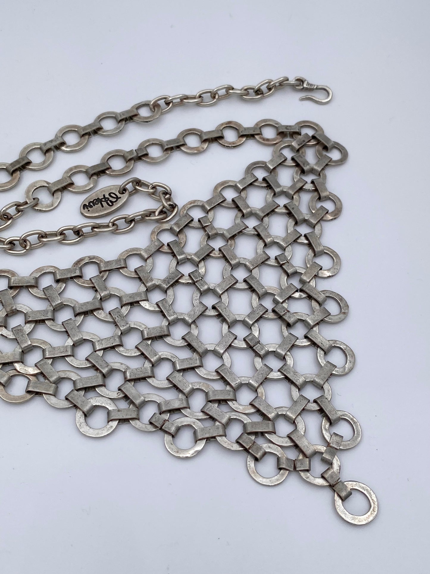 Collier anneaux argentés