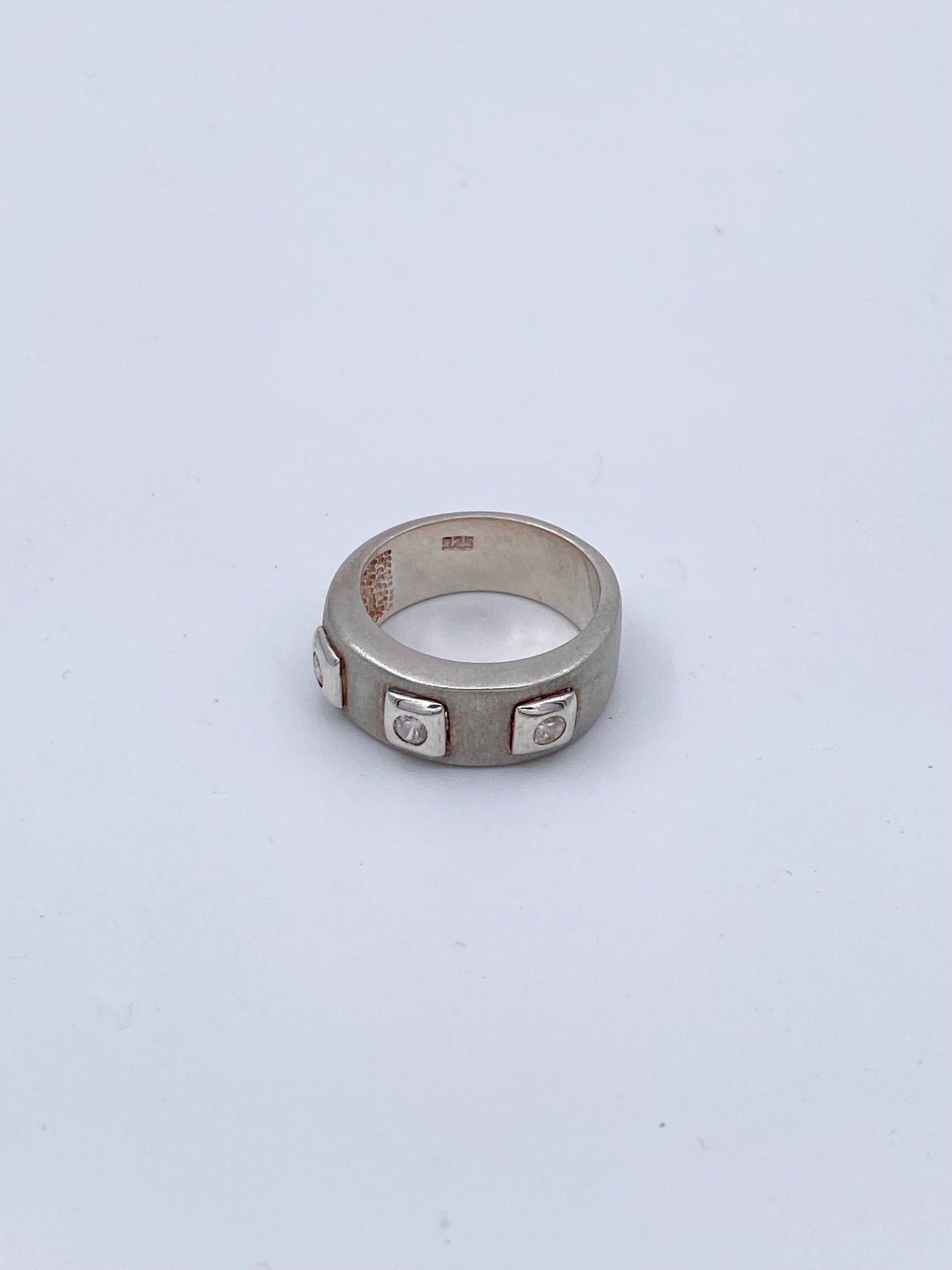 Bague argent brillantée
