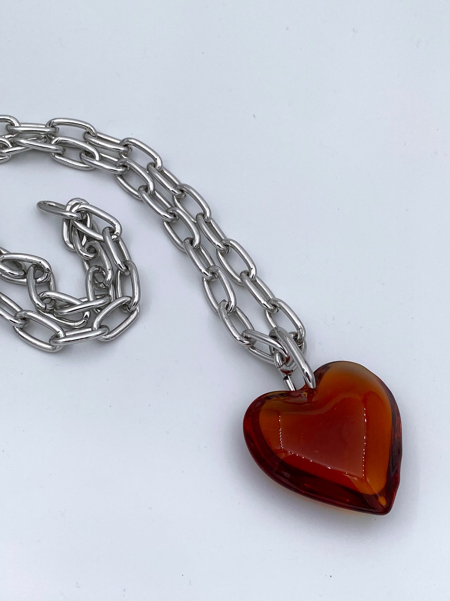 Collier coeur en verre
