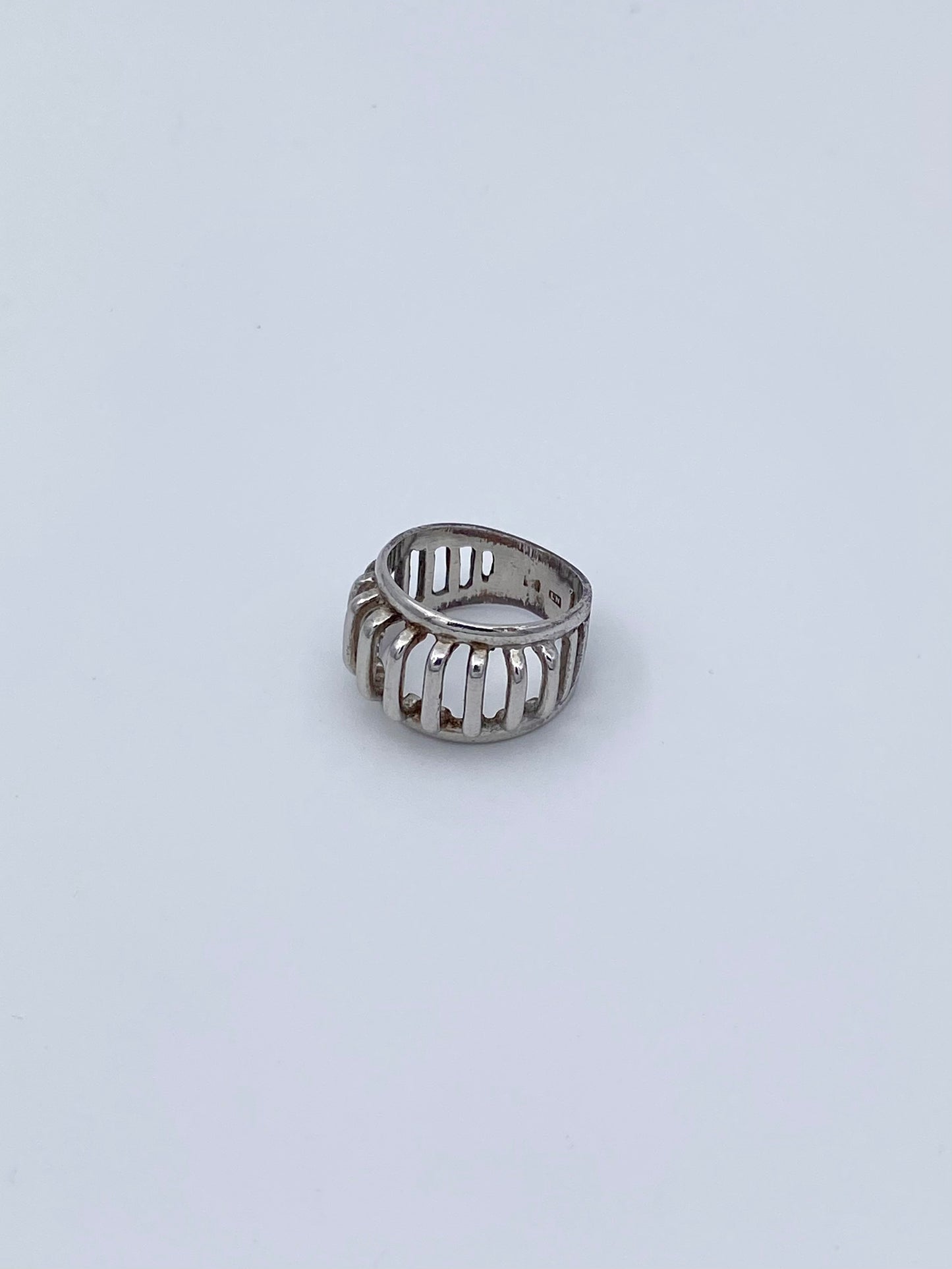 Bague argent "barreaux"