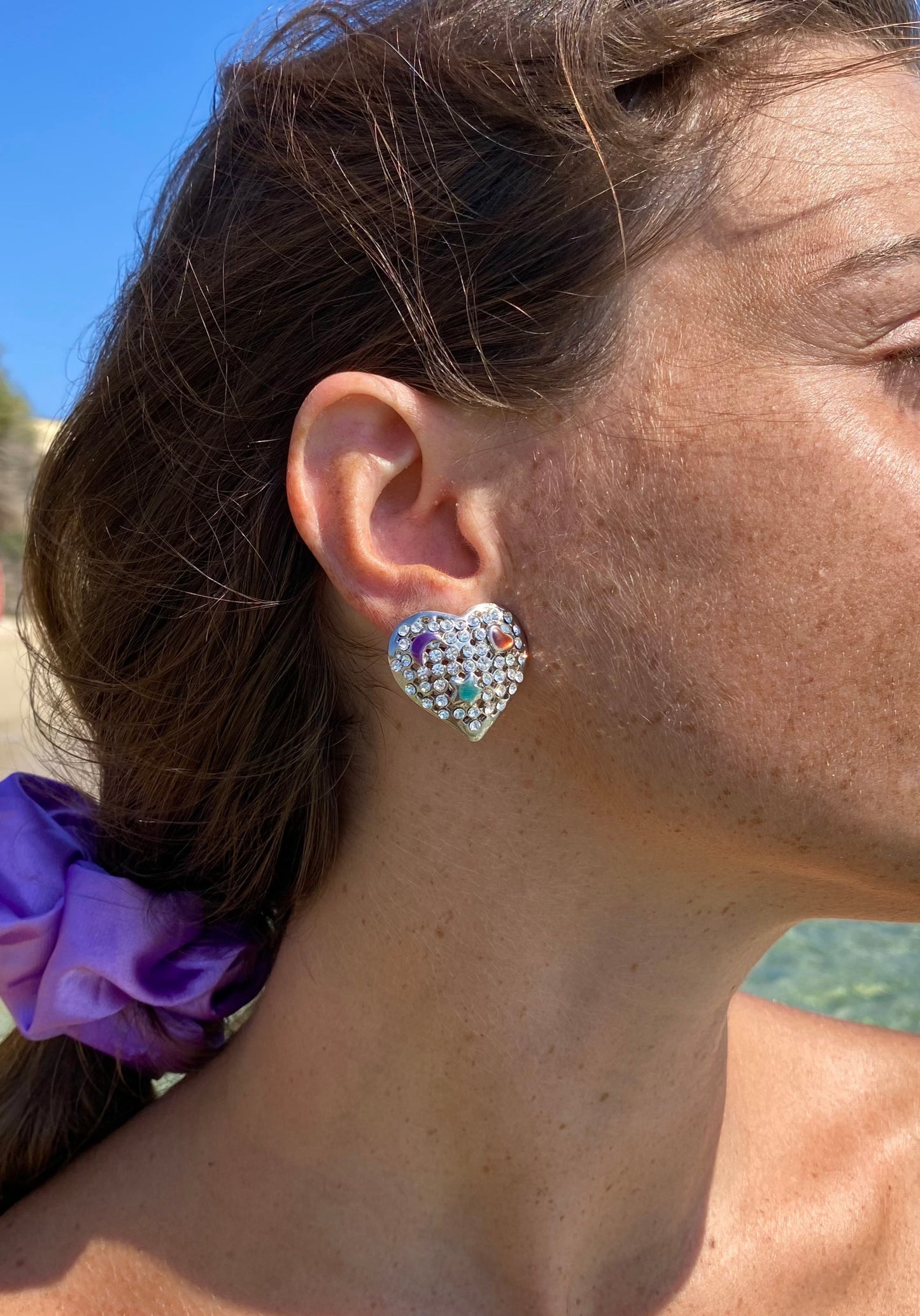 Boucles clips coeur ultra lumineuses