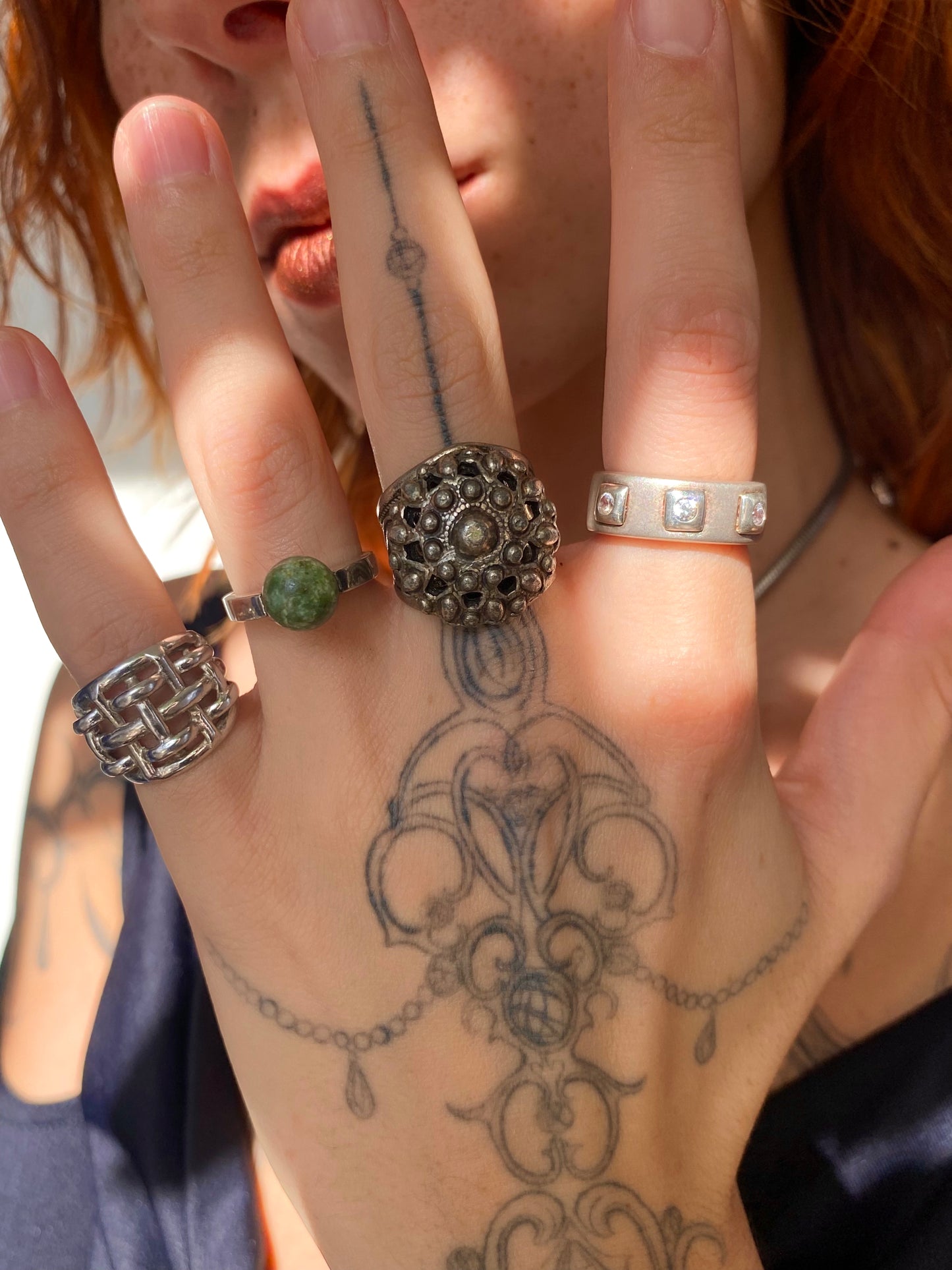 Bague argent brillantée