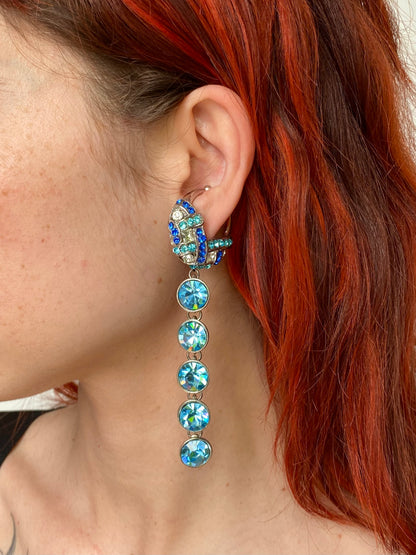 Boucles pendantes cristaux