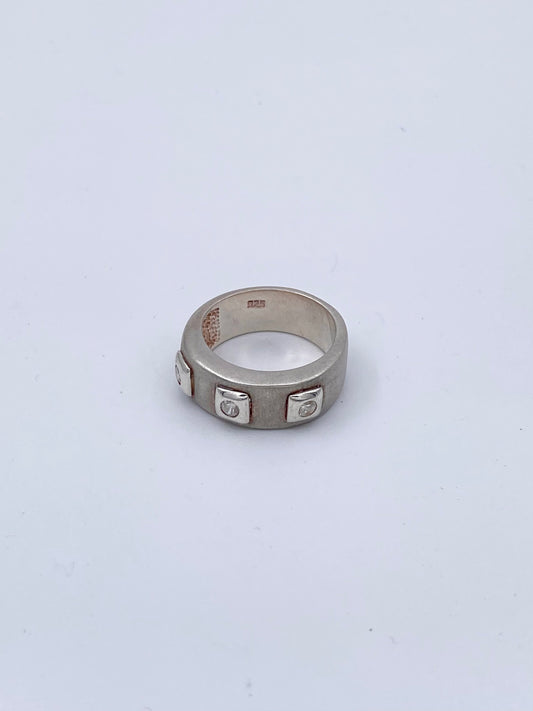 Bague argent brillantée