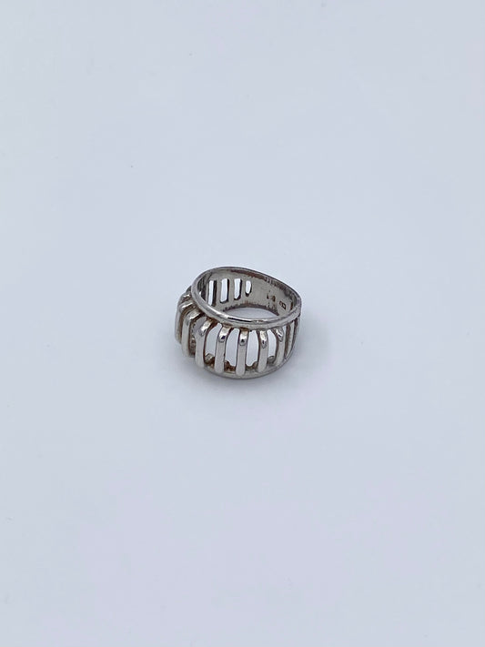 Bague argent "barreaux"