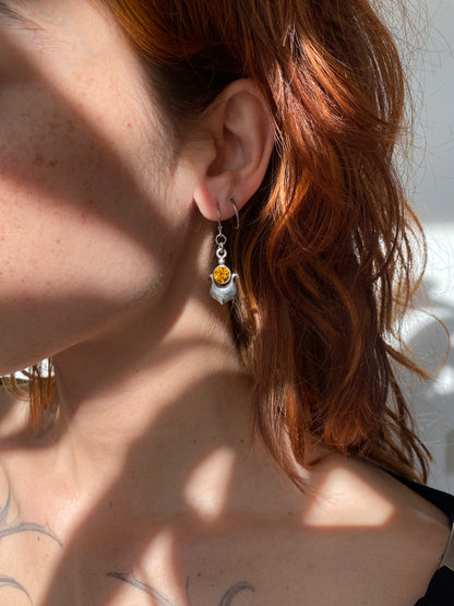 Boucles pendantes argentées