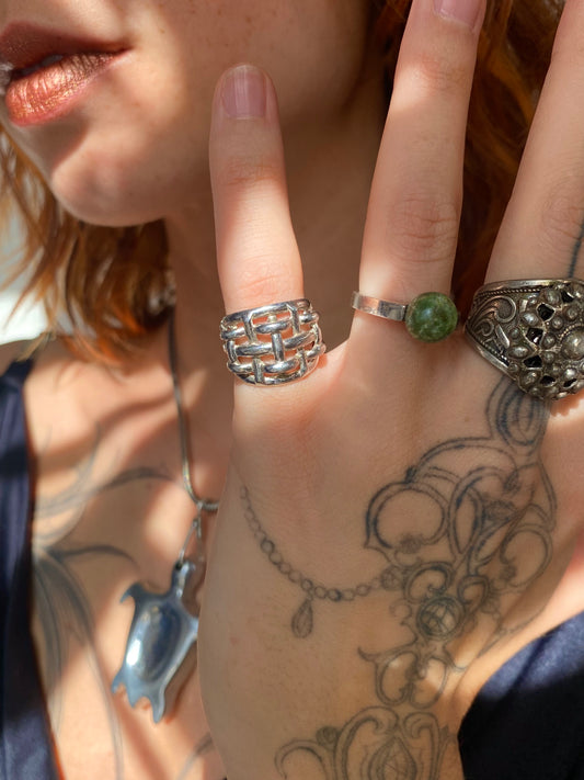 Bague argent tressée