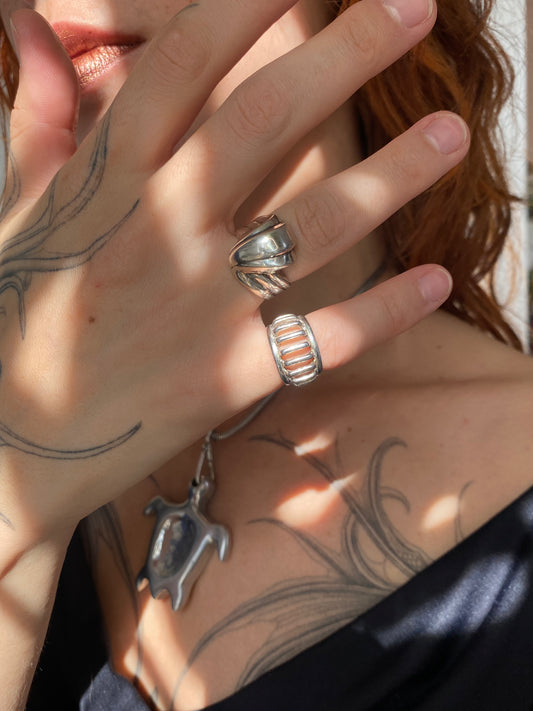 Bague argent vague